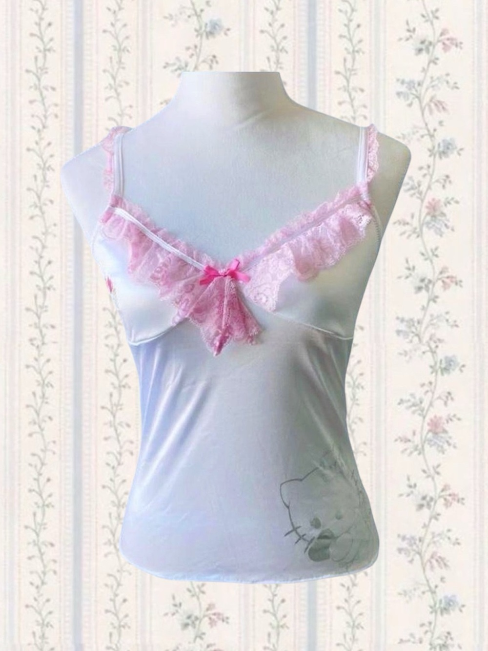 Angel hello kitty lace cami top
